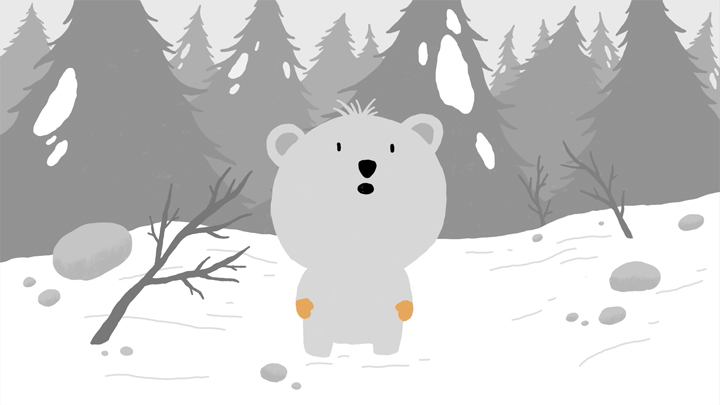 image d'un des oursons du film d'animation LE SOMMET BLEU